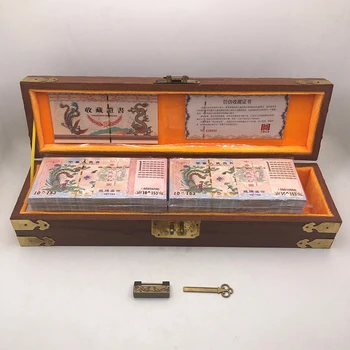 1000шт Китайските традиционни банкноти Дракон и Феникс, деноминирани 153 квинквагинтиллиона с красива кутия за творчество за колекции и подаръци