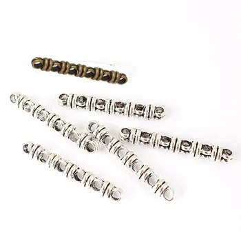 10ШТ антично сребро 6 дупки с Дълъг слайдер распорные мъниста за 3 mm кръгла кожа кабел Гривна Колие аксесоари за бижута със собствените си ръце