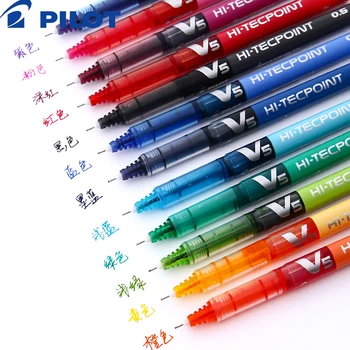 12 Цвята Japan PILOT BX-V5 Цветен Гел Писалка С Пълна Игла-Плоска Течна Химикалка Писалка 0,5 мм Голям Капацитет Офис-Канцеларски материали, Ученически пособия