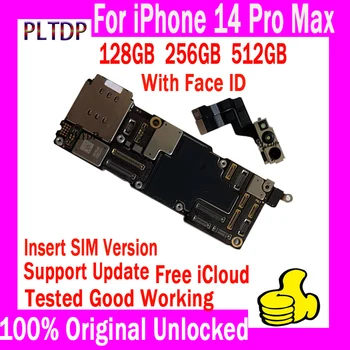 128 GB, 256 GB Origina Отключена За iPhone 14 PRO Max дънна Платка Без проверка сметка ID Добра Поддръжка на дънната платка Актуализация С чиповой плащане