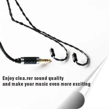 16-жилен кабел за обновяване на 3.5 мм слушалки балансиран кабел за слушалки MMCX 0,782 игла монокристален мед сребрист черен Син