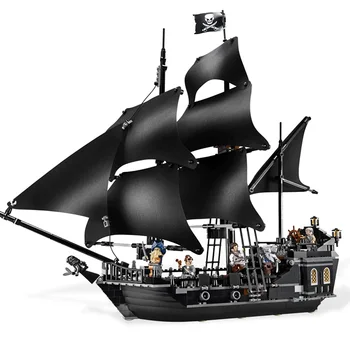 16006 Карибски Пирати Отмъщението на кралица Ана Черни перли модел блок Съвместим 4184 подарък бебешки играчки 6002