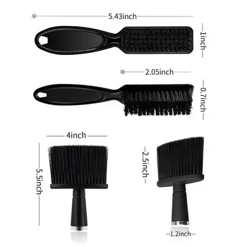 2 бр. набор от фризьорски салони за зъби, коса нож, четка за почистване на врата четка за подстригване, четка за почистване, инструмент за подреждане