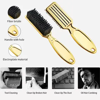 2 бр. набор от фризьорски салони за зъби, коса нож, четка за почистване на врата четка за подстригване, четка за почистване, инструмент за подреждане