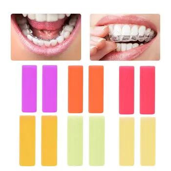 2 бр. прикусываемый силикон ортодонтический хонорар за дъвчене, невидима корекция на привеждане в съответствие хапят, подреждане на зъбите, устната кухина, скоби за лице, 6 места