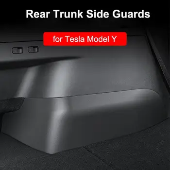 2 бр. Странични релси на задния багажник, Съвместими за Tesla, Модел Y 2019-2023 Вътрешен Протектор TPE Плоча на Кутията Ъглови Стени за Защита на