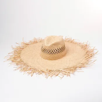 202203-hh5026 Модел дропшиппинга, лятна лека трева от лико, ажурное ширити, разменяйте, плажна дамски солнцезащитная шапка, дамска шапка за почивка