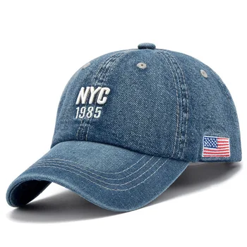 2023 Denim Мъжка бейзболна шапка дамски дънкови бейзболна шапка с бродерия и букви, бейзболна шапка унисекс, шапки-шапки, лятна спортна хип-хоп шапка Gorras