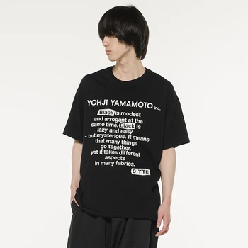 2023 Лятна Мъжка тениска Yohji Yamamoto Y-3 с къс ръкав, английски цитат, графичен дизайн, Класически Ежедневни Памук Двойка топ