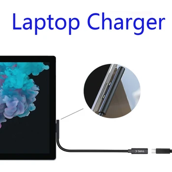 2023 Нов Конектор за Зарядно Устройство Кабел За Micro-soft Surface Pro 7/6/5/4/3 Кабел За Зареждане на Лаптоп Type C USB 3.1 PD Адаптер за Захранване от 15 см
