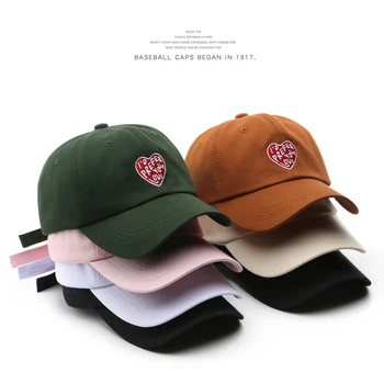 2023 Нова мода на Корейското любовно писмо Бродирана женска бейзболна шапка Ежедневни снимка Памучен шапка за двойки Хип-хоп шапка унисекс