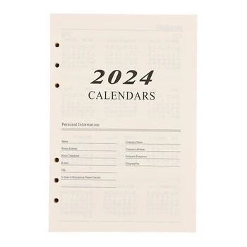 2024 Бележник Вътрешна хартия 6 пръстени Планер списания презареждане на притурки бележник кавайный дневник органайзер за дневен ред канцеларски материали