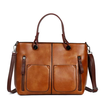 2323 Нова чанта-тоут за жени, дамски чанти Fow, дамски дизайнерски луксозна дизайнерска чанта, ретро чанта от изкуствена кожа, чанта с множество джобове