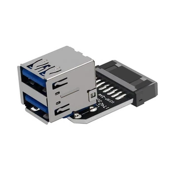 2X 20Pin До Двойно Адаптер USB3.0, Преобразувател За десктоп дънна платка, 19-Пинов/20P Конектор към 2 USB порта, A, PH21