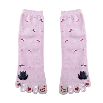 3 чифта чорапи с пет пръста в японски стил, женски сладки памучни чорапи с 5 пръста, самостоятелна принт с изображение на котка, чорапи-тръби с 5 пръста, Love Cat