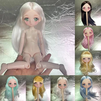 30 см DIY Аниме лицето на куклата главата или на цяла кукла 1/6 Bjd Куклен панта Подвижна детска играчка за момичета в подарък