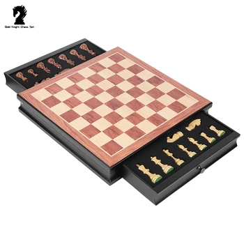 39*39 см Тип кутия Магнитен международен шахматен комплект Настолен стил Круша цветя Дървена шахматна дъска Кожена пъзел