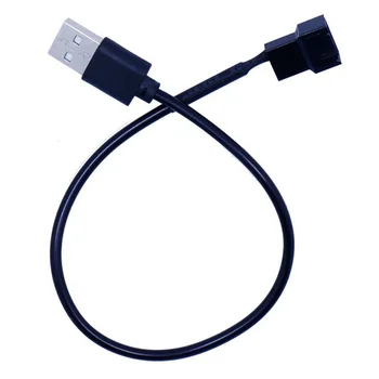3pin или 4pin Кабели-адаптери на вентилатора към USB 4-Пинов Кабел за захранване на вентилатор на компютър Pc Адаптер 5 30 см Свързване
