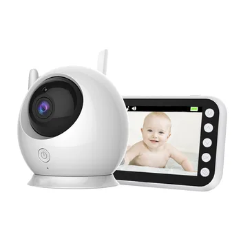 4.3-инчов домофон с откриване на крик, PTZ следи бебето, VOX-дисплей температура, напомняне за хранене, помещение за бавачка, помещение за гледане на деца