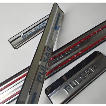4 бр. за Nissan Pulsar 2012 2013-2017 неръждаема тампон на прага, тампон на входа, автомобилни стикери за стайлинг, автомобилни аксесоари
