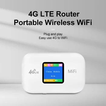 4G Безжичен Рутер-IEEE 802.11 b 150 Mbps, Джобен WiFi 3000 mah Цветен Екран, на 10 Потребители със Слот за карти за Пътуване на открито