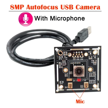 4K 8MP, Автофокус USB Модул Камера С Микрофон CMOS IMX179 Сензор USB2.0 Ендоскоп Висока Такса Уеб камера За КОМПЮТЪР, Лаптоп