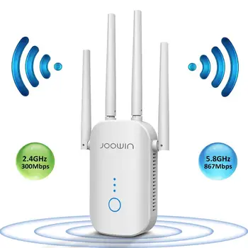 5G Безжичен Wi-Fi Ретранслатор Wi Fi Усилвател 2,4 G 5 Ghz Wi-Fi Усилвател 1200 Мб/с 4 Антени 5 Ghz Сигнал, WiFi Удължител на далечни разстояния