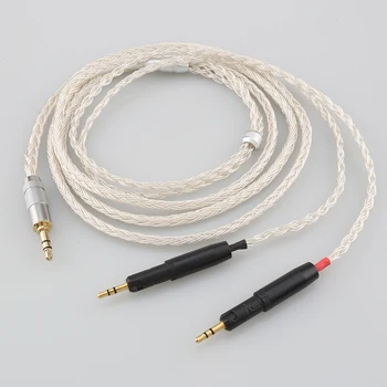 6,5 мм и 2,5 мм XLR 4,4 мм 16-ядрени OCC посеребренный сплетен кабел жак за слушалки Audio-Technica ATH-R70X