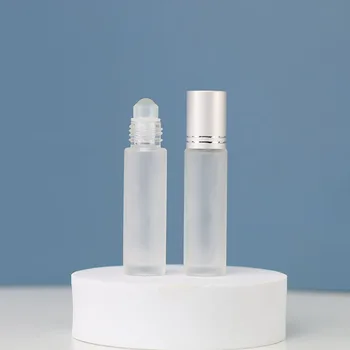 6 бр., роликовая бутилка от матирано стъкло, за многократна употреба портативни флакон, парфюмни етерични масла, мини-контейнери за проби козметика