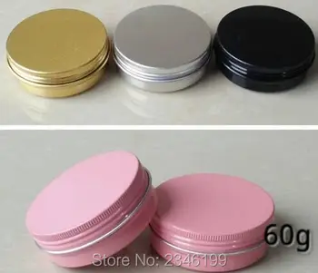 60 г 60 мл алуминиеви кутии за крема, с златисто-розов и черен цвят, опаковане на крем за грижа за кожата, 50 бр./лот