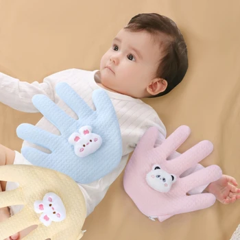 77HD Успокояващо за бебета възглавница за облекчаване на натиска за дясната/лявата ръка възглавницата на мультяшное животно, успокояваща играчка за бебета