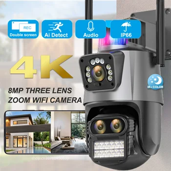 8-мегапикселова камера, Wi-Fi камера PTZ, 8-кратно цифрово увеличение, нощно виждане, двойни стени, външна с 4-мегапикселова IP камера, видеонаблюдение за сигурност