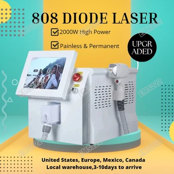 808 nm лазерен диод за епилация, 2000 W, высокомощный эпилятор за салон за красота с тройно дължина на вълната, за жени, с устройство за лед