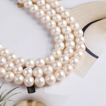 AA Естествени сладководни перли, перлени мъниста под формата на удар 10-11 мм за бижута, колие, гривна, обици, аксесоар