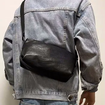 AETOO Кожена чанта през рамо мъжки чанти малък размер от телешка кожа растително дъбени, чанта през рамо от телешка кожа, всекидневни trend малка раница, а simpl