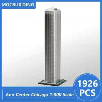 Aon Center Чикаго 1:800 Мащаб Amoco Архитектура на Сградата Модел Moc Конструктори САМ да Събере Тухли Забавни Играчки, Подаръци 1926 бр.