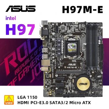 ASUS H97M-E е снабден с дънна платка с процесор I7-4770 и дънната платка LGA 1150, която поддържа 32GB DDR3 1 2 6 M. SATA PCI Express 3.0