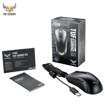 Asus TUF M3 Gaming Оригиналната Оптична Aura Sync RGB Подсветка, USB Жичен Ергономична Детска Мишката, 7000 точки на инч 7 Бутона 118,2x68x40 мм