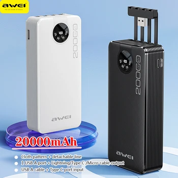 Awei P134K 20000 ма 22,5 W PD Бързо Зарядно Устройство външна Батерия Macsafe Type-C Portable Power Bank За Xiaomi iPhone 14 13