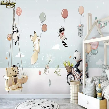 beibehang Потребителски Сладки мультяшные животни тапети с балон за детска стая фонова боядисване тапети за спалнята