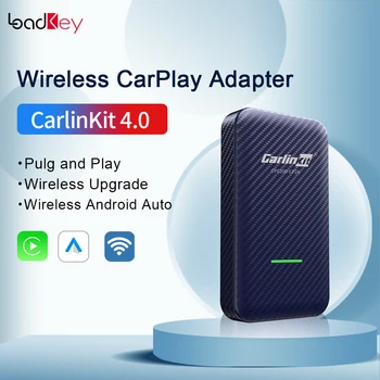 Carlinkit 4.0 Безжична CarPlay Android Auto 2 в 1 Безжичен Адаптер за Audi Mercedes Mazda, Ford, Toyota, Honda, Jeep, Kia VW Skoda