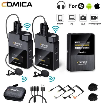 Comica BoomX-D Безжичен Петличный микрофон 2,4 Ghz за цифрови огледално-рефлексни фотоапарати, Видеокамери, смартфони и таблети за YouTube, Android Mic