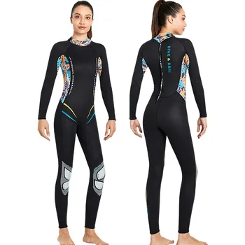 CX58 3 мм женски едно парче топъл костюм за сърф с дълги ръкави, който предпазва от студ костюм за гмуркане с шнорхел