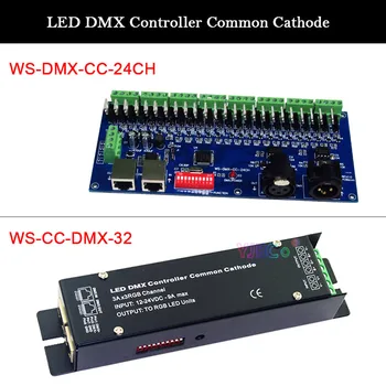 DC 12 В 24 В Високочестотен DMX RGB Контролер канал 3 24 канала с Общ Катод dmx512 Декодер За Осветление, Led Ленти, Лампа, Крушка