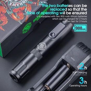 Dragonhawk X4 3,5 мм взаимозаменяеми батерия, безжична функция зареждане, дръжка за татуировка-на пишеща машина, led дисплей, перманентен грим, пистолет за татуировки