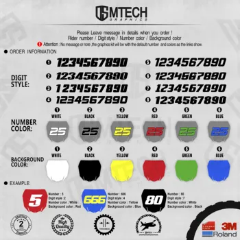 DSMTECH персонализирани фонове с графика на екипа, етикети 3М по поръчка за двухтактного YZ125-250 2015-2019 022