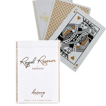 Ellusionist Royal Reserve Игра на карти, Бяла луксозна тесте Размер за покер USPCC Магически игри с карти Подпори за фокуси за магьосник