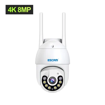 ESCAM QF800 iCSee APP 4k UHD 8MP Пълноцветен Безжична PTZ IP Куполна Камера AI Humanoid Motion Detection Домашна Сигурност, ВИДЕОНАБЛЮДЕНИЕ Монитор