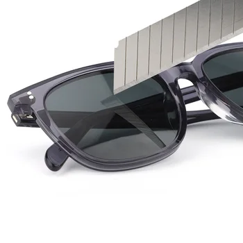Evove Стъклени Слънчеви Очила, Мъжки, Женски Висококачествени Слънчеви Очила за Мъже в Ацетатна Рамки G15 Черно-Кафяви Лещи Със Защита от Надраскване UV400