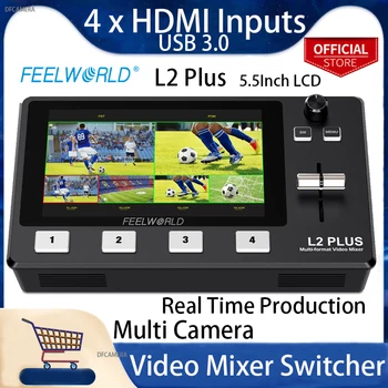 Feelworld L2Plus L2 Plus 5,5-инчов LCD Мультикамерный Видеомикшерный Преминете с Докосване на екрана, PTZ управление на USB3.0 4 HDMI Производство
